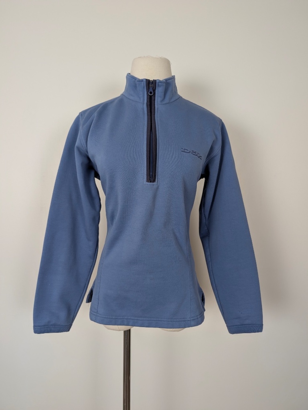 Dok Quarter Zip Sweater Pullover Blue Size Small Y2K Tenniscore - Picture 9 of 14